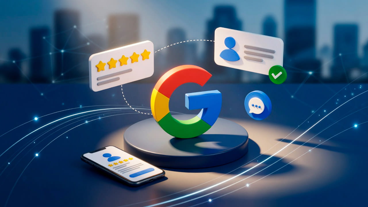 Ilustração sobre Google Avaliações